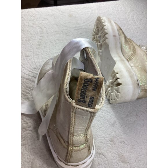 Dr. Doc Martens Womens Molly Glitter Platform Boots W/ White Satin Laces*size 6 - Picture 15 of 16